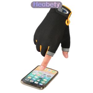 Heabety  1 Đôi Găng tay câu cá thoáng khí chống trượt thể thao ngoài trời bền cắt hai ngón tay