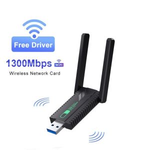 1300mac gigabit desktop kartu jaringan nirkabel eksternal kartu jaringan komputer host penerima wifi penerima wifi antarmuka USB 5G dual-band super cepat