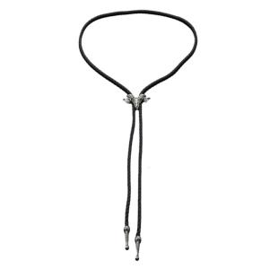 Bolo Tie for Men Western Cowboy Style Necktie with Alloy Bull Head Buckle Gentleman Halloween Costume Accessories