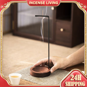 Hanging Incense Burner Incense Stick Holder Metal Stand Wooden Base Decoration Censer Insenso Stick