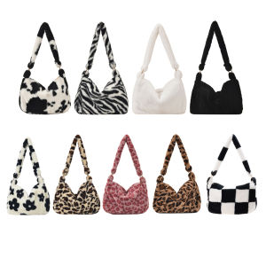 กระเป๋าถือกระเป๋าความจุขนาดใหญ่พิมพ์ลายสัตว์แนวย้อนยุคกระเป๋าแบบหนีบแขนสะพายไหล่