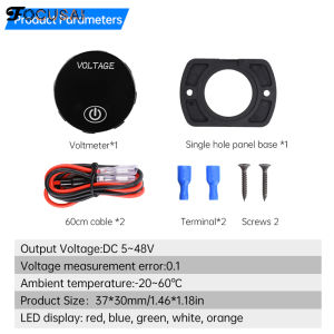 จอแสดงผลดิจิตอลแบบ3ไฟ LED ตัวเลข5-48โวลต์แผงวงจรเครื่องวัดแรงดันรถดิจิตอลมิเตอร์วัดไฟ DC สองสายแผงเครื่องตรวจจับโวลต์เครื่องทดสอบกระแสไฟฟ้า