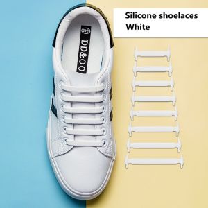 16 Pcs Elastic Silicone Shoelace Men and Women Laces No Tie Shoelaces Lazy Laces Rubber