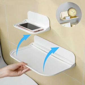 Foldable Board Shelf Wall-mounted Storage Plastic Storage Board Bathroom Bedroom Folding Board