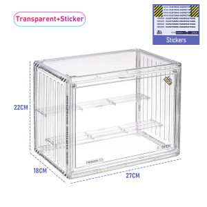 Acrylic Display Case Storage Organizer Transparent Boxes Stackable Magnetic Dustproof Box Desktop Organizer Storage Display Box for Lego Popmart Dolls Makeup Collectibles