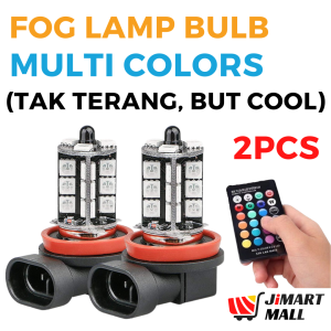 PERODUA ARUZ FOG LAMP LED BULB RGB Remote White Yellow Multi Color Lampu Spotlight Sport Light Mentol Kereta H8 H11 Halogen Replacement 汽车雾灯灯泡