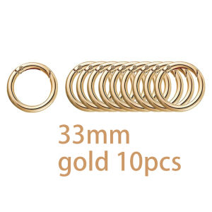 10Pcs 33mm Metal Spring O Rings Clip KeychainRound Carabiner Clips Leather DIY Crafts