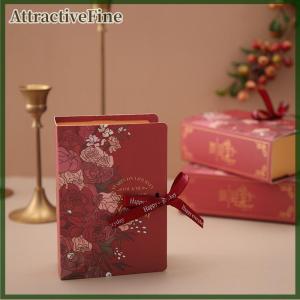 AttractiveFine 1pc Book Shape Gift Box Ith Ribbon Paperboard Candy Chocolate Present Packaging Box For Wedding Birthday Mothers Day