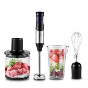 Immersion Blender Handheld 4 in 1 1000W 5 Speed Electric Steel Mixer Stick Kitchen Gadget for Baby Food Soup Meat Mincing