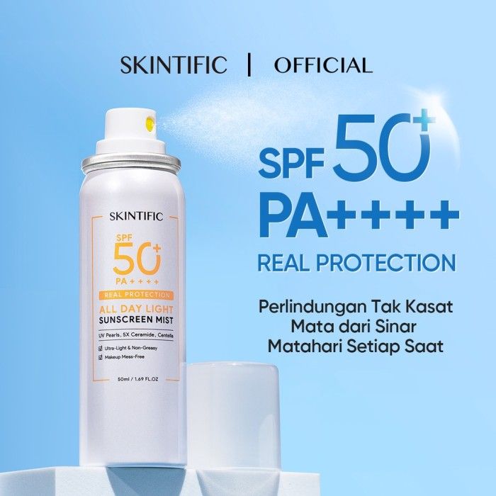 SKINTIFIC All Day Light Sunscreen Mist SPF50 PA++++ 50ml