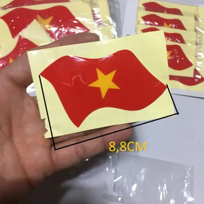 Tem đề can 3D nổi logo cờ Việt Nam hàng chất lượng (giá 1 cái)