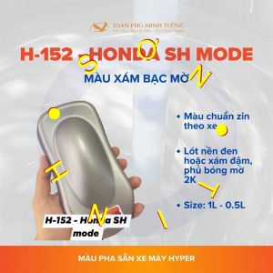 Sơn xe máy HYPER màu xám bạc mờ (nhám) Honda SH Mode - SH 1K (Code H-152). sơn thơm công nghiệp