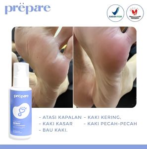 PREPARE Penghilang Bau Sepatu Kaos Kaki Pelembab Kulit Kaki Kering