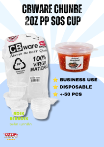 CBWARE 2oz PP Sauce Cup (±50pcs) / PP Sauce Cups for Businesses