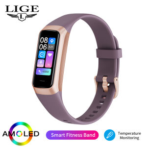 LIGE Smart Women Watch Sport Fitness Watch Waterproof Body Temperature Heart Rate Monitor Smartwatch Men Bracele + Box