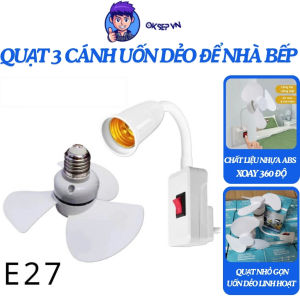 Quạt 3 Cánh Cắm Điện Uốn Dẻo Xoay 360 Độ Để Nhà Bếp Nhà Tắm Tiện Lợi OKSEP Quạt Nhỏ Gọn Công Suất Lớn Siêu Mát