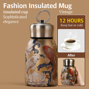 316 Stainless Steel Thermos Cup With 3D Relief Large Capacity Portable Travel Gift Cup Cold Lock And Heat Preservation Direct Drinking Design不锈钢保温杯