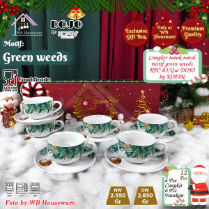 KOPIN Cangkir set + tatakan 6 pasang motif Green Pine special edition full colours / cup and saucer 220ml