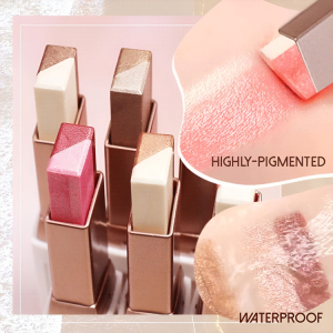 Magical Velvet Gradient Dual-Color Eyeshadow Stick for All Year Round Women Romantic Date Lovers Office Workers Any Gender Soft and Moist Not Easy to Fly Powder