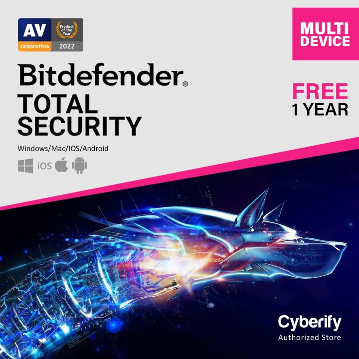 Bitdefender Total Security 2024 2 Years 1 Device Free1 Year for