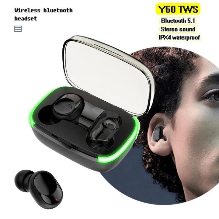 New Y60 TWS Bluetooth Earphone Wireless Headphones Earpod Earbuds Gaming  Headsets For Apple iPhone Xiaomi Redmi Airdots y50 y30 Lazada PH