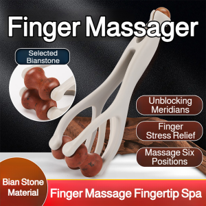 Finger Massager Rollers to Unblock Joints and Promote Smoother Longer and Thinner Hands in Adults Multifunctional Finger Scraper美指舒压原木手指按摩器