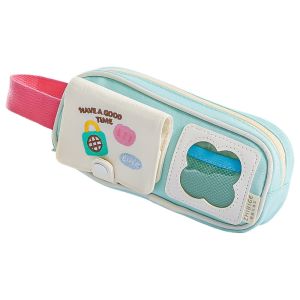 LANCE Multilayer Y2K Cartoon Stationery Bag Embroidery PVC Display Korean Pencil Case Cute Large Capacity Ins Pencil Pouch