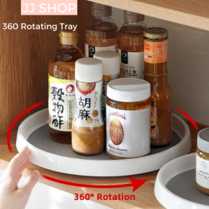 🔥SG READY STOCK🔥 360° Rotary Storage Rack Anti Slip Kitchen Seasoning Bottle Rack Condiment Organizer Fruit Tray Cosmetic Shelf