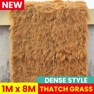 Synthetic thatched roof decorates bar hut to create party atmosphere