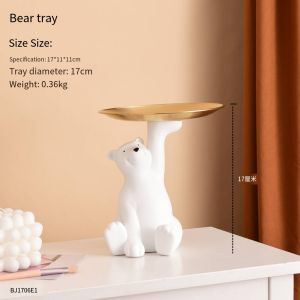 Tempat Penyimpanan Tempat Kunci Pajangan Baby Bear Tray Jewelry Tray Holder Polar Bear