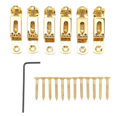 ISPLNV 6PCS Split Type Guitar Bridge Saddle Silver Color/Golden Color Zinc Alloy Hardtail Guitar Bridge Adjustable Bridge Doctor For Guitar For Electric Guitar