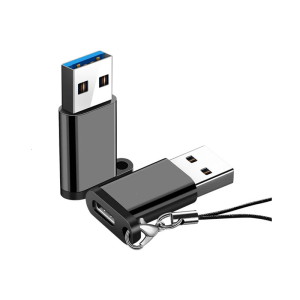 Aluminum Alloy USB C To USB3.0 Converters 5Gbps Transmission Fast Charging with AntiLoss Rope Universal Compatibility