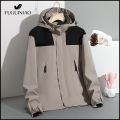 FUGUINIAO Men's Windbreaker Jacket and Autumn Hoodie Detachable Hat. 