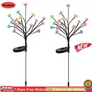 [VODF] 2Pack Solar Flowers Lights Waterproof Decorative Solar Lights Outdoor Lawn Lights for Outside Yard Lawn Patio Pathway Decorations