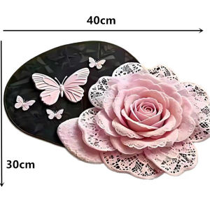 Silica Gel Mud Absorbent Carpet Soft 3D Floral Butterfly Design Quick Dry Portable Door Mat