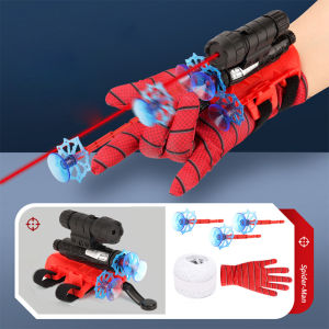 5M Spider Man Web Shooters Wrist Suction Cup Spider Silk Launcher for Kid Cosplay Toys With Laser Light