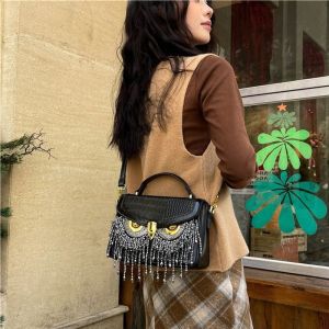 JIVIVIL Túi Đeo Vai PU Thanh Lịch Mới Mùa Xuân 2025 Thiết Kế Cú Đính Cườm Thời Trang Và Linh Hoạt