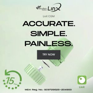 Ready Stock Malaysia LinX CGM 15‑Day Real‑Time Continuous Glucose Monitor No‑Prick Blood Sugar Glucometer for Diabetes Daily Management