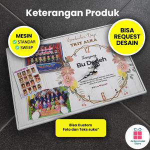 Kado Spesial Jam DInding Custom untuk Perpisahan Kenangkenangan Guru dan Sekolah Bisa Custom 1 Hari Jadi JHG201