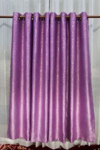 ผ้าม่านหน้าต่าง ผ้าม่านประตู กันแสงUV 80% เจาะห่วงตาไก่ ลายวงกลม มี9สี่