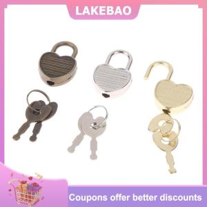 【LAKEBAO】 1 Bộ ổ khóa hình trái tim khóa cứng hành lý có khóa cho hộp trang sức Sách Nhật Ký