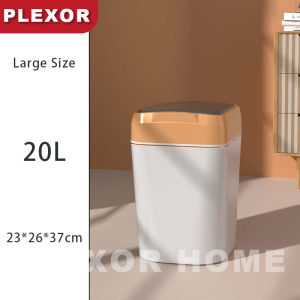 Plexor 20L Smart Sensor Trash Can with cover Touchless Garbage Can Sealed Odor Lock Trash Bin Intelligent Plastic Trash Bin with Silent Closure Lid Waterproof Motion Sensor Garbage Bin