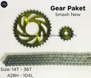 Gear Paket Gir Set Plus Rantai Smash New Shogun 14T/36T