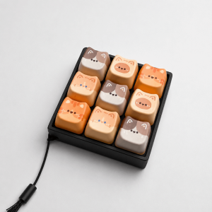 GTRBFDS Mechanical Anti-stress Toy Pendant 2/3/4/9 Keys Keyboard Cat Fidget Keychain Relaxing Keycap Stress Relief Clicker Children Adults