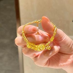 Lắc Tay  Đồng  Xu Vàng 18k  Hồ Lô May Mắn  Tài Lộc Thời Trang Quà Tặng   VTHOLODONGXUVANG17