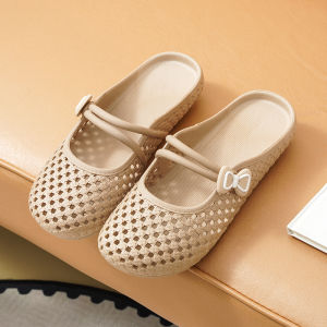 [Free Shipping] Womens Summer Open-Toe Slip-On Sandals with Internal Height Increase Fishnet Weave Breathable and Cool Shoes