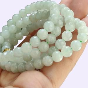 108 * 6mm beads Natural Type A Jadeite Jade as Bracelet / Necklace certificate weighs 39.93 grams (bracelet37)