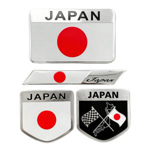 Japanese National Flag Shield Emblem Badge 3D Aluminum Decals Car Truck Bumper Motorcycle Scooter Moto Body Fuel Tank Stickers