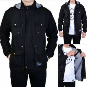 jaket semi parka pria
