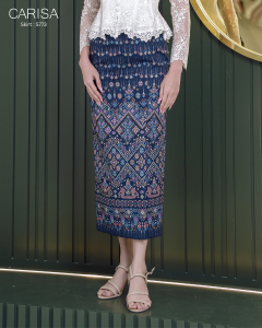 Carisa ผ้าถุงสำเร็จพร้อมใส่ พิมพ์ลายไทย ผ้าไหมเนื้อนิ่มทอพิเศษเฉพาะของทางร้านเท่านั้น  ทรงสวยเป๊ะ งานจัดเย็บอย่างเนี๊ยบ [5773]